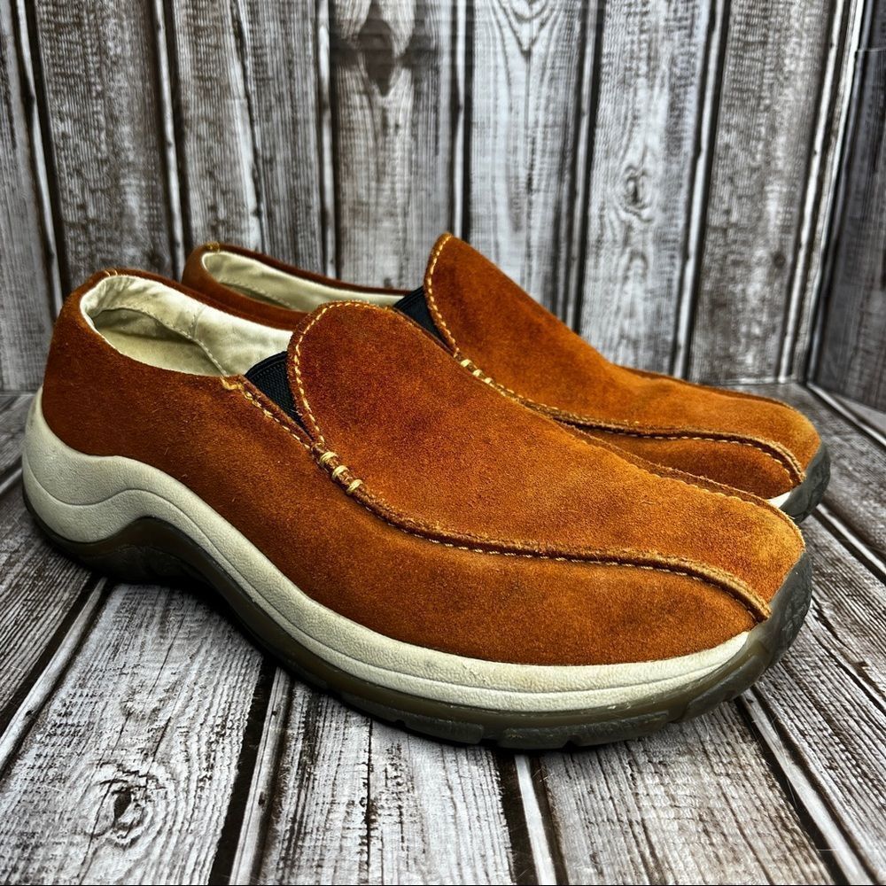 L.L Bean suede loafers slip on shoes rust women’s size 8.5
